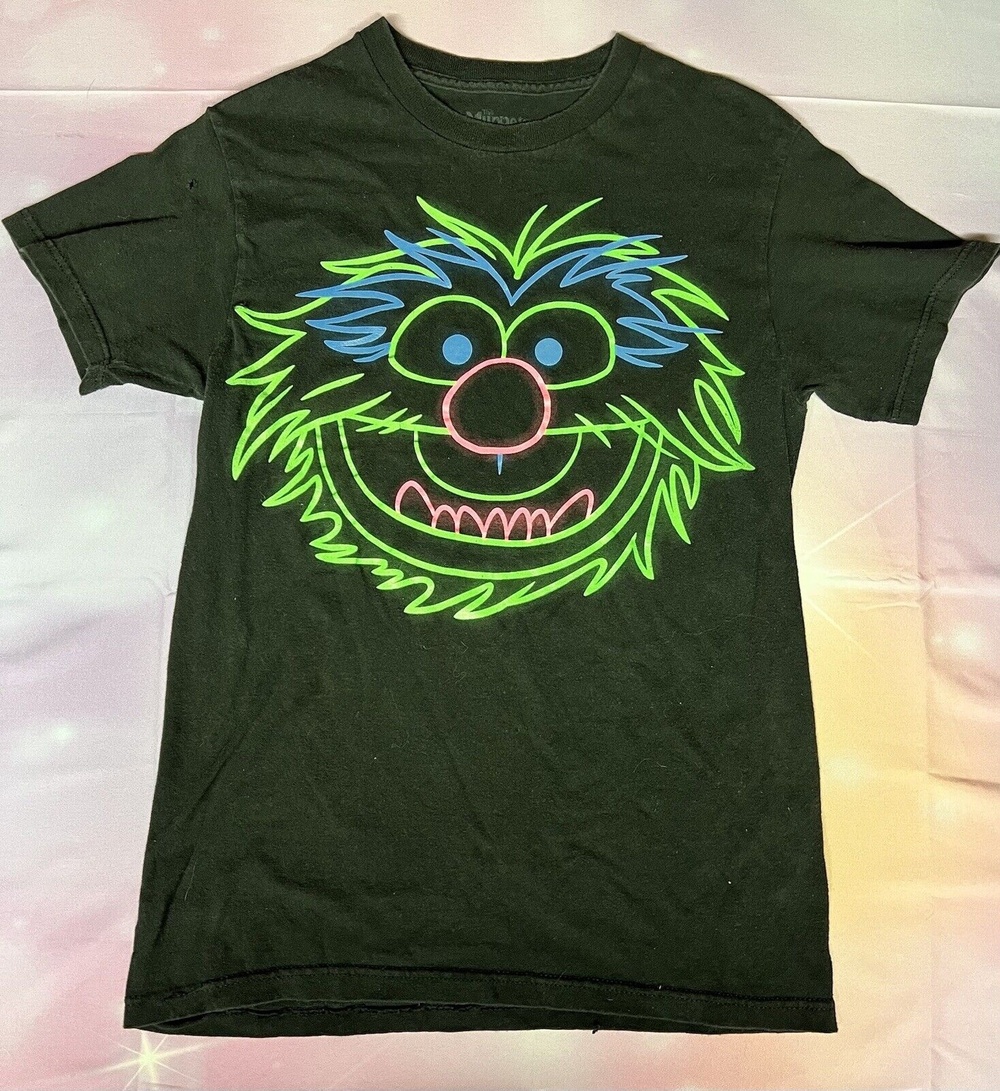 Animal Old-School Dayglo Muppets Small T Shirt Drummer Dr. Teeth Neon Rock